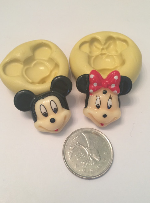 Mickey and Minnie Mouse Face Silicone Mold Set